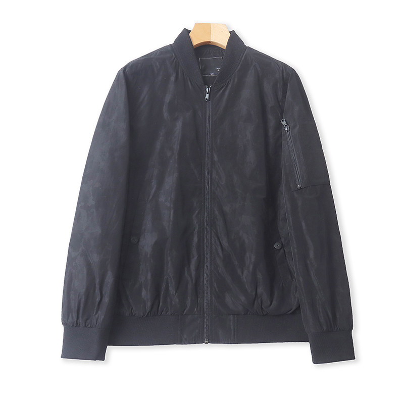 外贸暗花纹立领夹克衫 春秋新款时尚男女拉链开衫外套上衣潮08033