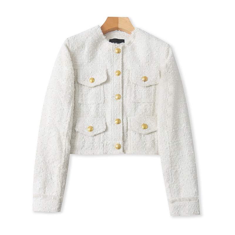 气质法式小香风外套 春秋新款短款时尚圆领女粗花呢开衫上衣20092,女装/女士精品,短外套,淘宝优惠券,粉丝福利购,淘宝优惠卷
