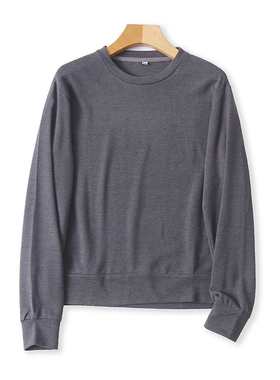 外贸圆领长袖卫衣春秋新款弹力打底T恤衫宽松休闲女时尚上衣15184