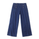 春秋新款 子 时尚 女宽松直筒长裤 04184 阔腿裤 外贸半松紧腰牛仔裤