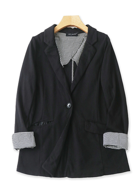 翻领小西装 春秋新款百搭显瘦西服 女上衣时尚宽松长袖外套 05253