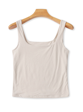 外贸双层背心 夏季新款纯色时尚弹力吊带衫 修身女无袖上衣 05303