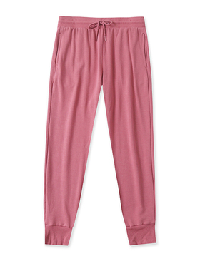 外贸松紧腰收口加绒卫裤 春秋新款宽松休闲九分裤运动女裤子19354