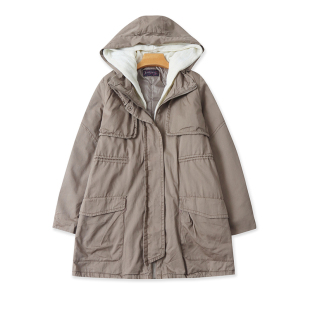 女拉链棉服外套 中长风衣 18181 春秋新款 外贸可脱卸内胆连帽棉衣