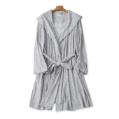 百搭浴袍女家居服 翻领爱心绒睡衣 系带睡袍 中长款 04291 春秋新款