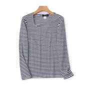 春季 新款 T恤衫 圆领长袖 套头体恤修身 女装 弹力上衣 打底衫