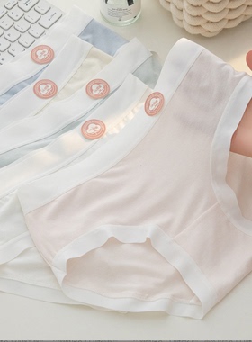 裸感无痕少女内裤女纯棉7A抗菌裆中腰薄款三角裤头夏03103