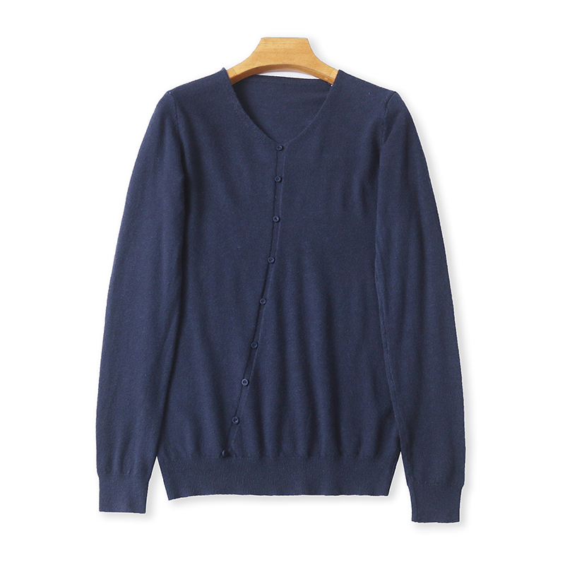 外贸V领长袖针织衫春秋新款时尚