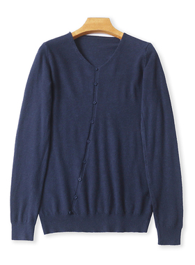 外贸V领长袖针织衫毛衣春秋新款时尚套头显瘦打底衫宽松上衣16131