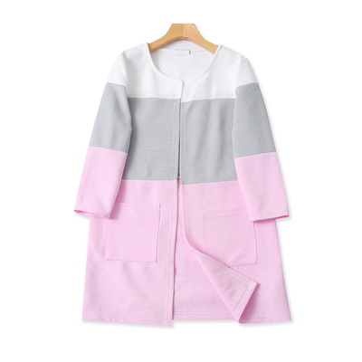 爱丽爱熙中长款大衣条纹开衫