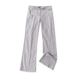 显瘦女休闲宽松长裤 外贸千鸟格微喇叭裤 百搭时尚 新款 子24304 夏季