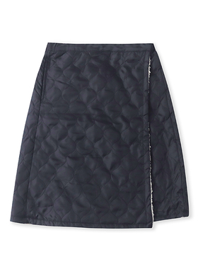 日单加绒半松紧腰半身裙 秋冬新款保暖时尚女一片式短款裙子15504