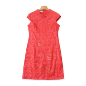 立领刺绣旗袍 修身 夏季 时尚 连衣裙女优雅百搭短裙01104 新款 新中式