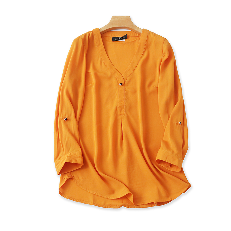爱莉爱熙宽松百搭款九分衬衫小衫