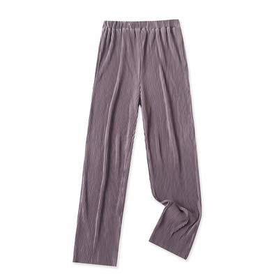 松紧腰百搭款褶皱休闲裤