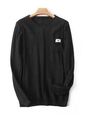 长袖圆领针织衫 秋冬新款破洞弹力套头毛衣外贸休闲男女上衣17142