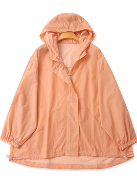 大码连帽防晒衣 夏季新款男女宽松休闲薄款拉链开衫上衣外套07201