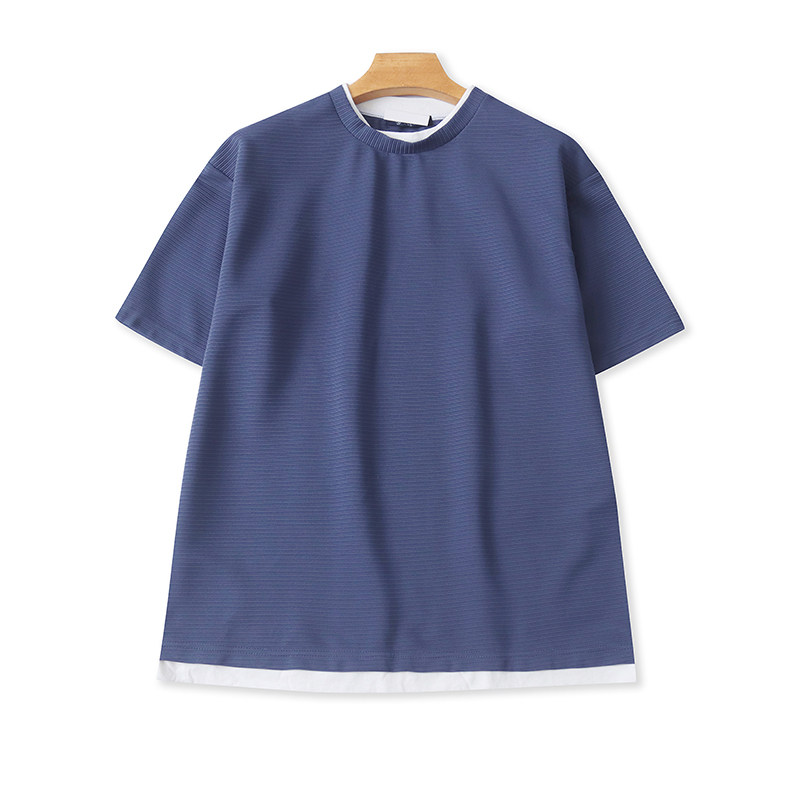 外贸大板短袖T恤衫春夏新款假两件针织时尚体恤男女休闲上衣17444,男装,T恤,淘宝优惠券,粉丝福利购,淘宝优惠卷