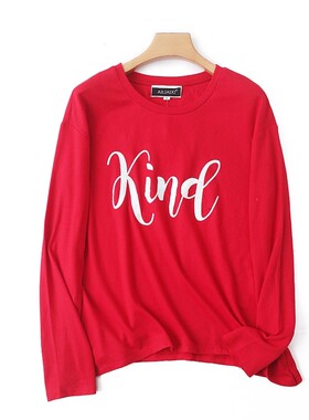 外贸圆领长袖T恤衫 春季新款弹力显瘦体恤 女套头衫打底上衣24263