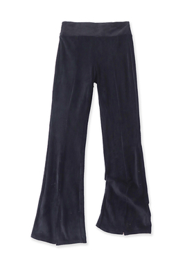 松紧腰灯芯绒喇叭开叉裤 春秋新款百搭时尚女修身外贸长裤子14193