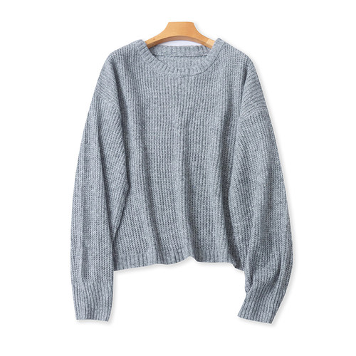 爱丽爱熙圆领宽松毛衣针织衫上衣