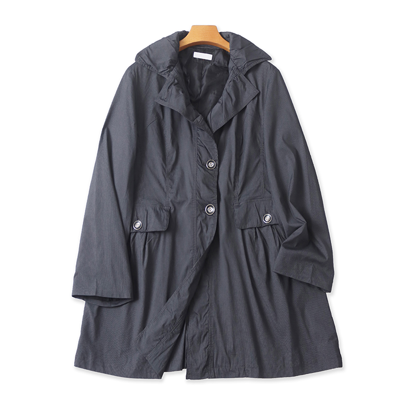 爱丽爱熙翻领中长风衣中长款风衣