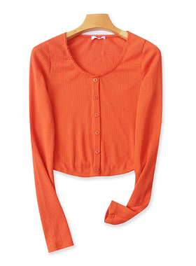 长袖圆领针织衫春秋新款打底套头体恤女套头打底T恤衫女上衣14453