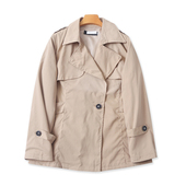 女休闲上衣长袖 翻领短款 外套13224 纽扣开衫 西装 风衣春秋新款 时尚