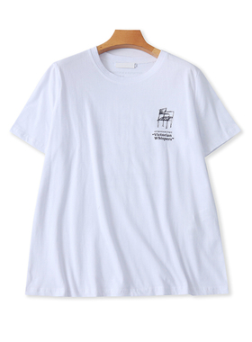 外贸棉圆领印花短袖T恤衫夏季新款时尚男女休闲宽松打底上衣07312