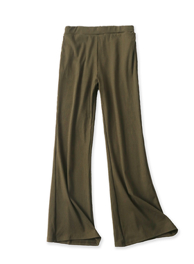 气质松紧腰喇叭裤 修身裤春秋百搭时尚女长裤 宽松外单裤子 21344