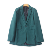 时尚 西服女休闲上衣纯色外套24343 宽松显瘦长袖 翻领西装 春秋新款