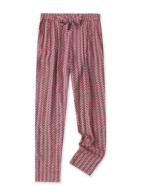 人棉花纹直筒系带阔腿裤 夏季新款百搭宽松休闲女外贸长裤子06244