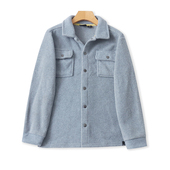 外贸时尚 上衣外套13222 女休闲卫衣显瘦按扣开衫 翻领绒衫 春秋新款