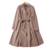 A字版 女长袖 风衣 收腰显瘦大衣 外套09114 春秋时尚 外贸翻领中长款