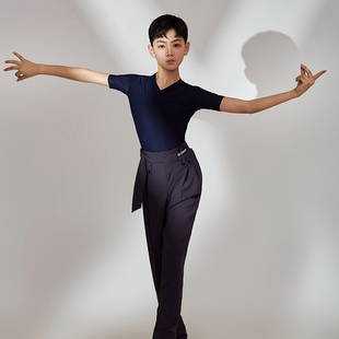 星辰舞服拉丁服装成人儿童男款练功服表演服班服修身短袖专业质感