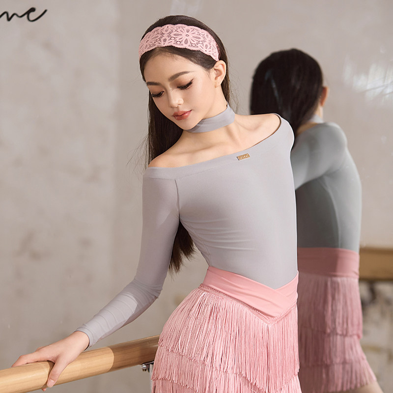 星辰拉丁舞服「极简之形」秋冬新品一字肩流苏裙拉丁舞练习套装