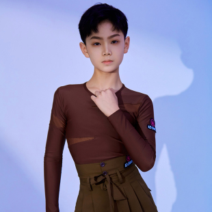 星辰舞服拉丁舞男士练习套装咖色气质款专业院校舞者选择显身材