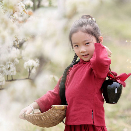 女童汉服儿童古装女中国风宝宝唐装夏纯棉舒适童装拍照摄影服装