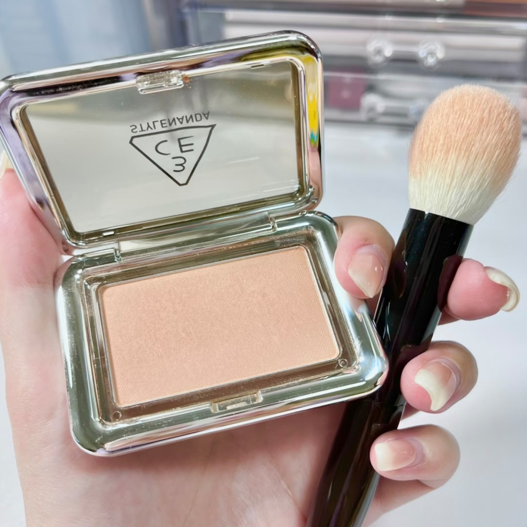 颧骨收缩色 包邮 韩国3CE单色腮红方块新色 THE MOTION奶杏色