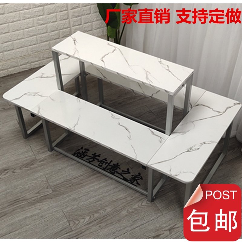 鞋服装店商场展会中岛展示陈列架梯形流水台花店鞋包架中间摆放银
