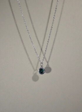 绿钻石项链女生精致轻奢高定项链