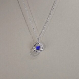 Cute 小众精致锁骨链配饰礼物 luck古着女生项链羽毛吊坠时尚