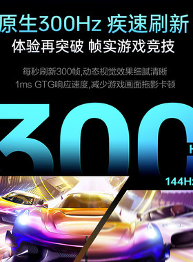 雷神 黑武士CF25F300L 24.5英寸原生300Hz FastIPS游戏电竞显示器