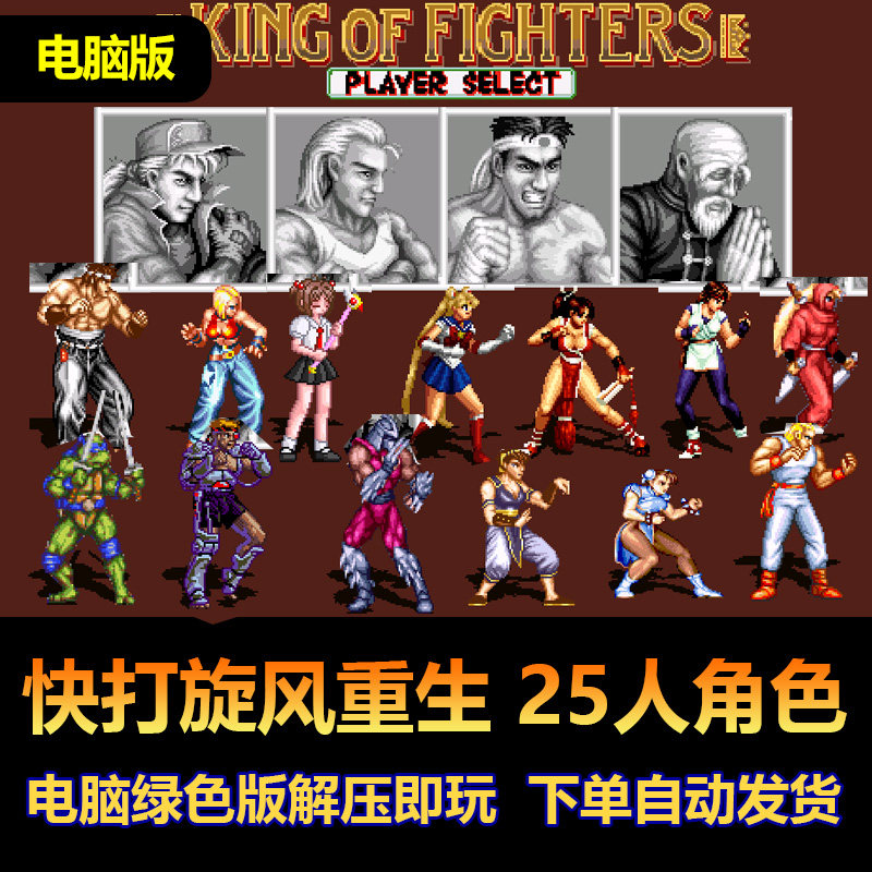 快打旋风重生电脑版 25人角色 忍者神龟 美少女战士 街霸角色