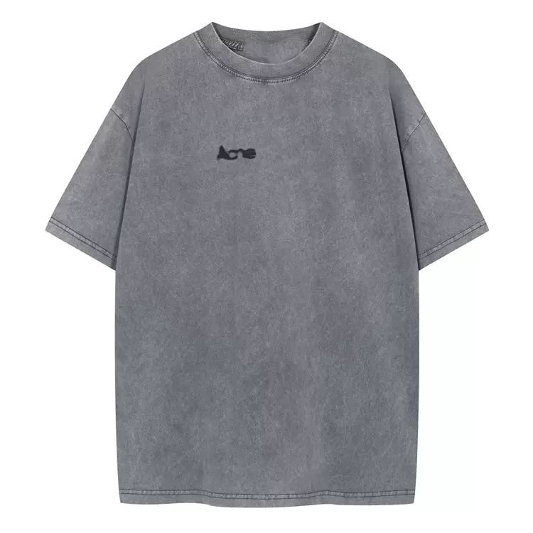 AC Faded Logo Tee 做旧LOGO字母印花短袖T恤 灰色 S-XL  8028#