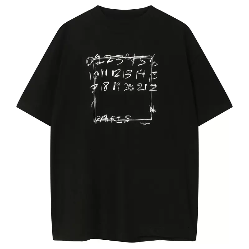 MM 数字字母印花短袖T恤 黑色 白色 46码 48码 50码 52码 8306#