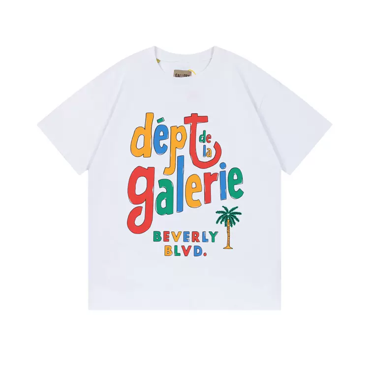 Gallery Dept. Tee 欧阳娜娜同款手绘彩色字母短袖T恤 白色 S M L XL  G834  MND1012