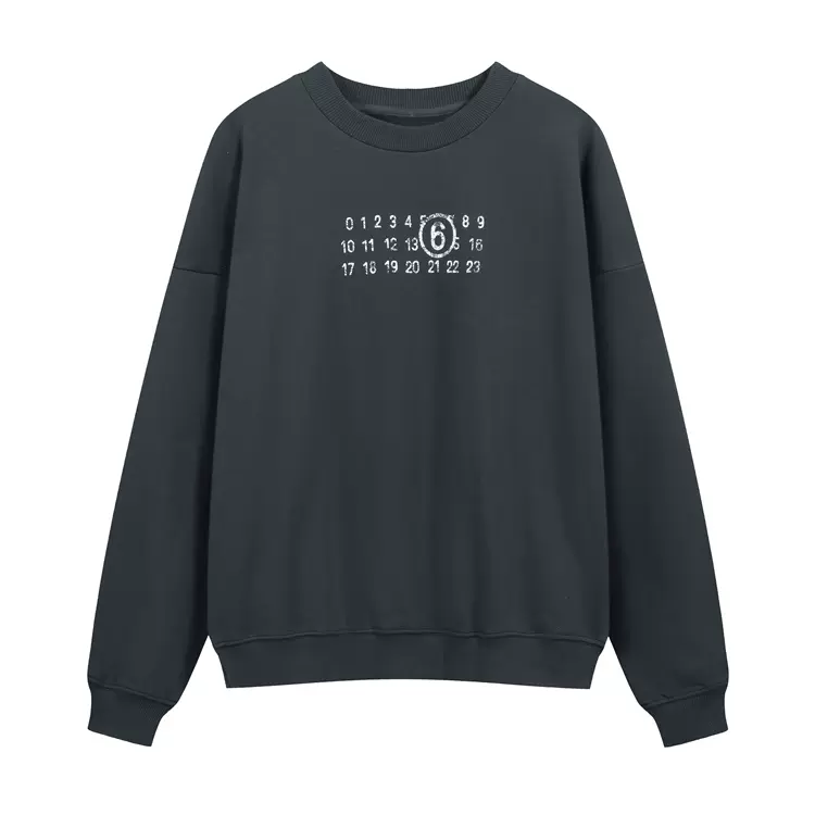 MM数字LOGO字母印花圆领卫衣 灰色 46码 48码 50码 52码 3058#