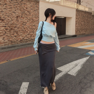 chic 纯色半身裙 韩国官网代购