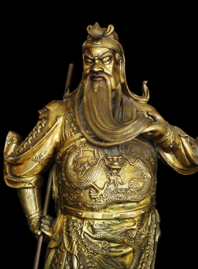 纯铜关公像镇宅供奉客厅武财神爷